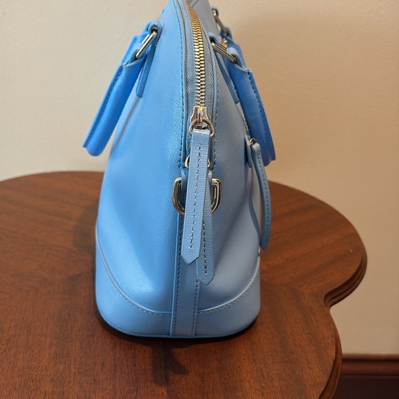 Dooney & Bourke  Satchel  shoulder bag  Saffiano light blue  front zipper pocket - Picture 6 of 15